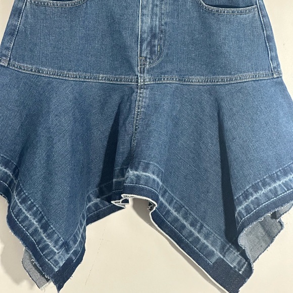 Western Jean Midi Bohemian Style Skirt Indigo 30 waist with stretch & pockets - Picture 2 of 7